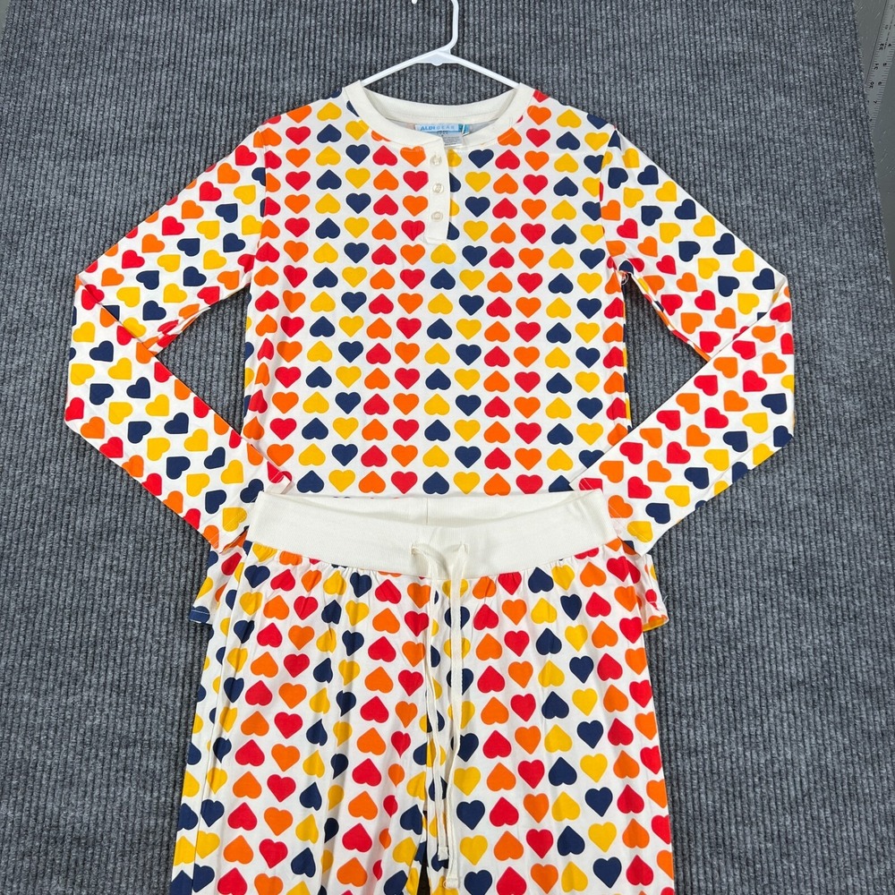 Aldi Gear Pajama Set Womens Small Long Sleeve Top & Bottom Sleepwear Casual New